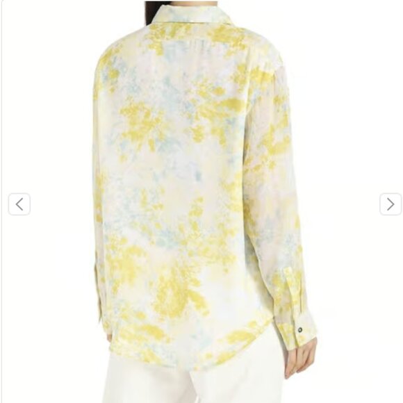 Calvin Klein Top size XL Multi Color Tie Dye Soft Flowy Elegant Button Down - Picture 2 of 12